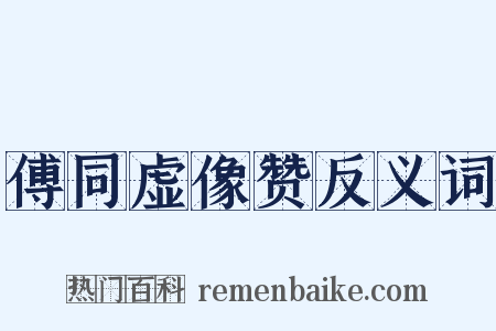 傅同虚像赞反义词是什么意思的图片